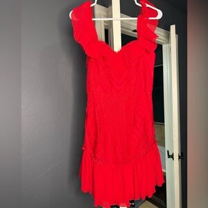 Saints & Secrets Red Off Shoulder Dress